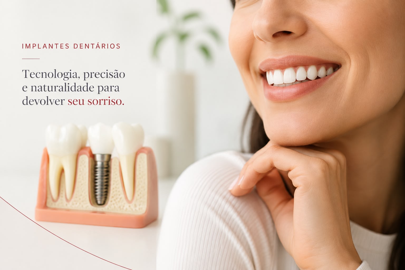 Procedimento de implante dentário com técnica minimamente invasiva na Clínica Dr. Darcy Mavignier